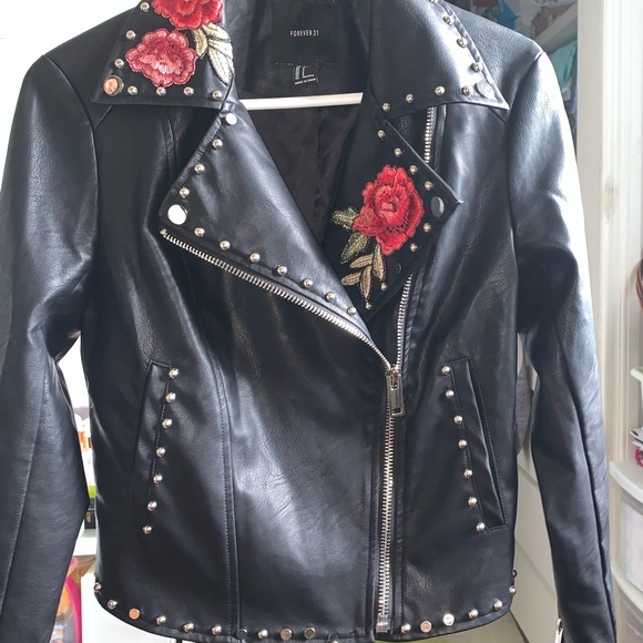 Embroidered Leather jacket - Picture 3 of 4